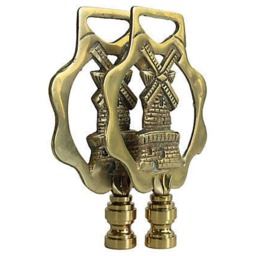 Brass Windmill Lamp Finials On Shiny Hardware - A Single Finial Or Matching Pair - thumbnail 3