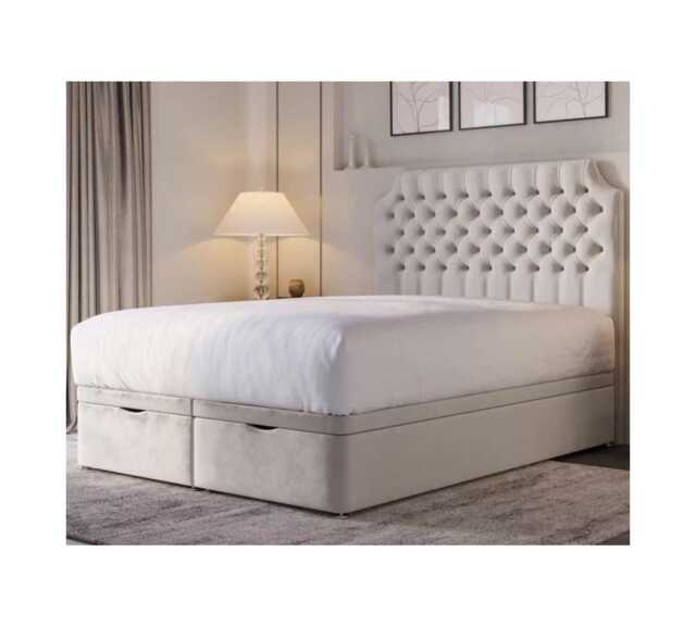 Plush Velvet Ottoman Storage Bed - 54 - image 1