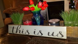 This Is Us Wood Sign Distressed Wall Hanging Rustic Decor Farmhouse Housewarming Gift Love Personalized Family - thumbnail 1