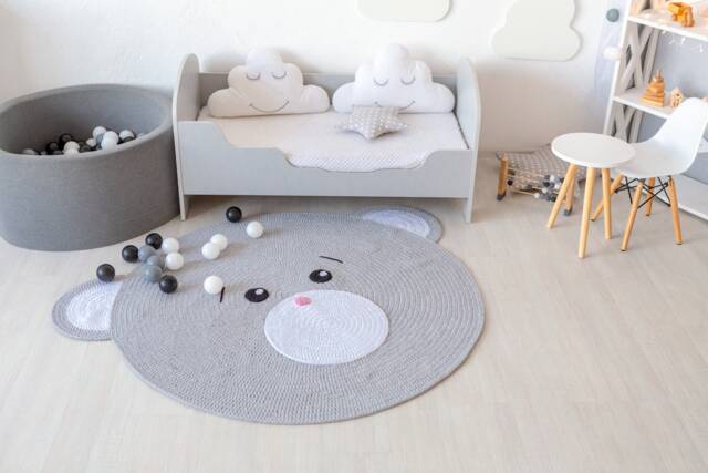 Kids Mat Baby Carpet Carpet For Kids Nursery Rug Rug Crochet Bear Teddy Room - image 1