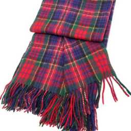 Scottish Macpherson Tartan Wool Knee Blanket, Fringed Throw - thumbnail 2
