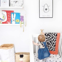 Black & White Stars Wall Clock -Stars Nursery Room Decor - Kids Bedroom Baby Nursery, Children Wall Art, Hanging - thumbnail 3