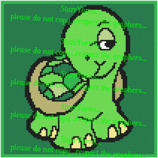 Smug Turtle Crochet Baby Blanket Graph Pattern