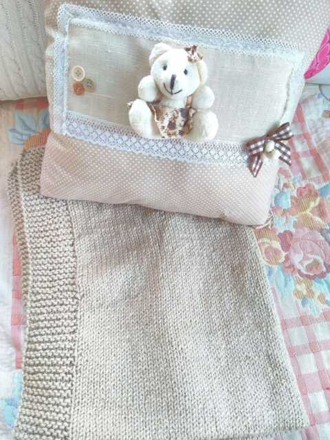 Baby Blanket Pillow Set With Bear - image 1