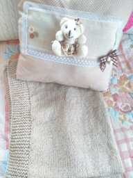 Baby Blanket Pillow Set With Bear - thumbnail 1