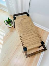 Hand-Woven Entryway Bench Mcm Style End Of Bed & Mudroom Seating - Custom-Made, Multiple Sizes - thumbnail 1