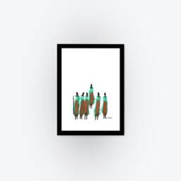 Framed Print, Colorful Abstract Art Africa Inspiration, Kitchen Wall Art, Bedroom Decor, Original Gift - thumbnail 2