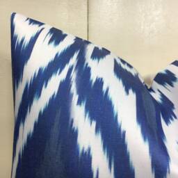 Silk Ikat Pillow Cover, Handwoven Decorative Cushion - 16x16 - thumbnail 2
