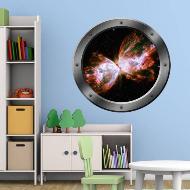 Deep Space Porthole Wall Graphics Window Rocket Ship View Galaxy Kids Room Vinyl Decal - Vwaq Ps9 - image 1
