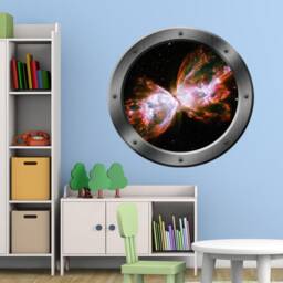 Deep Space Porthole Wall Graphics Window Rocket Ship View Galaxy Kids Room Vinyl Decal - Vwaq Ps9 - thumbnail 1