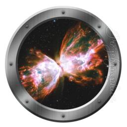 Deep Space Porthole Wall Graphics Window Rocket Ship View Galaxy Kids Room Vinyl Decal - Vwaq Ps9 - thumbnail 2