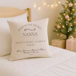 Reserved For Nanna Cushion - Personalised Nanny Gifts Christmas Pillow Keepsake From Grandkids - thumbnail 2