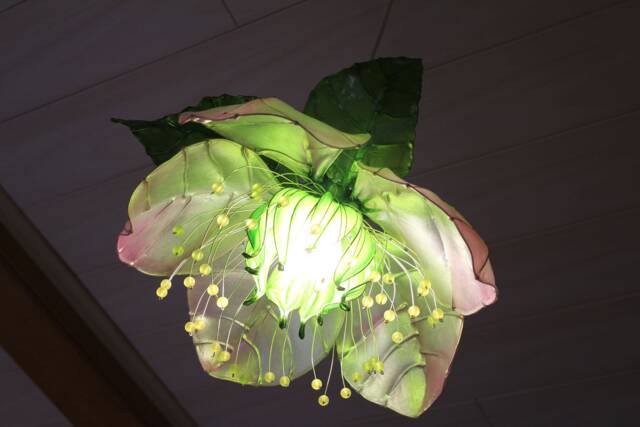Apple Tree Flower Chandelier Pendant Ceiling Lamp, Soft Romantic Lampshade - image 1