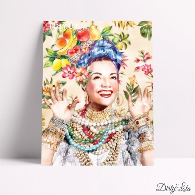 Carmen Miranda - Portrait Illustration Art Print Kitchen Home Decor - image 1