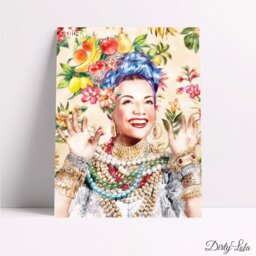 Carmen Miranda - Portrait Illustration Art Print Kitchen Home Decor - thumbnail 1