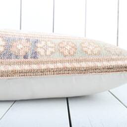 Vintage Turkish Kilim Lumbar Pillow Cover 12x24 Inch, Handmade - thumbnail 4