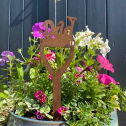 Rusty Metal Spade Garden Ornament UK Made Mum Dad Robin Fairy Gift - thumbnail 3