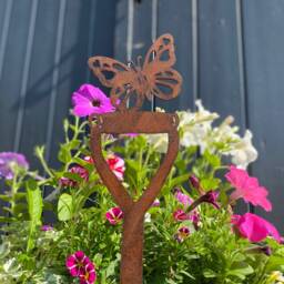 Rusty Metal Spade Garden Ornament UK Made Mum Dad Robin Fairy Gift - thumbnail 4