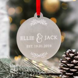 First Christmas Married Bauble Personalised Ornament Mr & Mrs Decoration Gift For Couple Gifts - thumbnail 2
