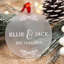 Personalized First Christmas Married Ornament, Mr. & Mrs. Bauble