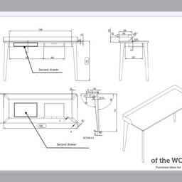 Wood Desk With Drawer, Oak Office Desk, Computer - thumbnail 4