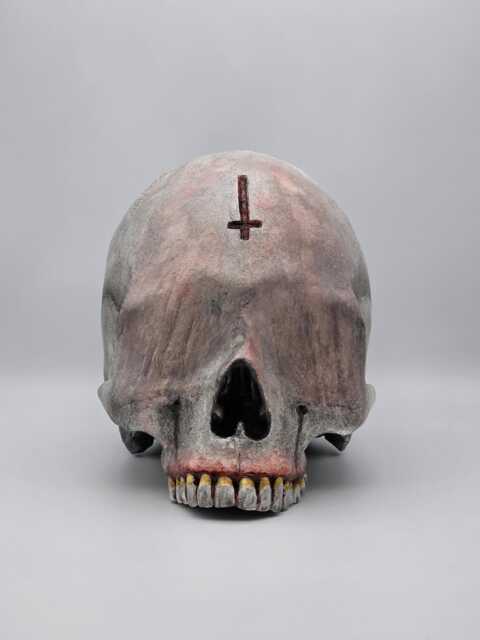Blinded By Darkness . Realistic Plaster Of Paris Life Size Human Skull Replica - image 1