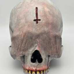 Blinded By Darkness . Realistic Plaster Of Paris Life Size Human Skull Replica - thumbnail 2