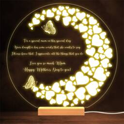 Butterflies Poem For Mother Happy Mother's Day Personalised Gift Night Light - thumbnail 1