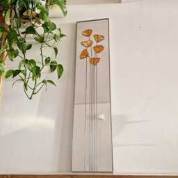 New Art Nouveau Stained Glass Orange Californian Poppies 91x21cm - thumbnail 2