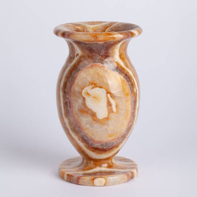 Hand Carved Alabaster Vase Natural Stone Home Decoration - image 1