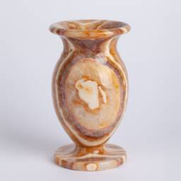 Hand Carved Alabaster Vase Natural Stone Home Decoration - thumbnail 1