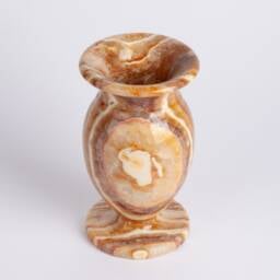 Hand Carved Alabaster Vase Natural Stone Home Decoration - thumbnail 2