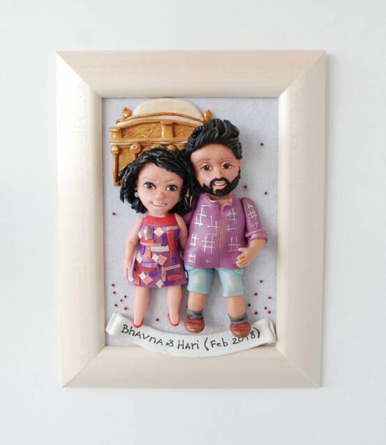 1 Year Anniversary Gift For Husband Custom Couple Sculpture 3D Portrait - image 1