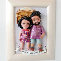 1 Year Anniversary Gift For Husband Custom Couple Sculpture 3D Portrait - thumbnail 3