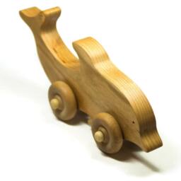 Personalized Wooden Dolphin Toy Car Cherry Wood Children's Gift - thumbnail 4