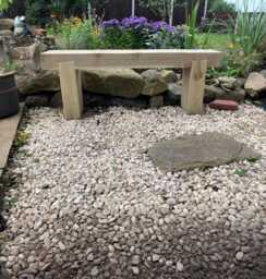 3 Seater Wooden Rustic Garden Bench Sleeper Seat Outdoor Patio L120cm H45cm W20cm For Cozy Relaxation - thumbnail 1