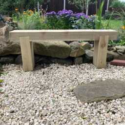 3 Seater Wooden Rustic Garden Bench Sleeper Seat Outdoor Patio L120cm H45cm W20cm For Cozy Relaxation - thumbnail 2
