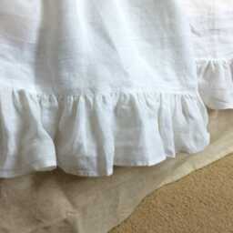 Natural Linen Throw Blanket Over-Sized With Ruffles, Multiple Colors To Choose, Lay Back Luxury - thumbnail 3