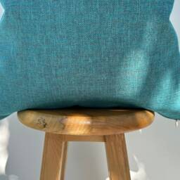 Teal Linen Throw Pillow Cover Textured Decorative Cushion - All Duties Paid Usa - thumbnail 4