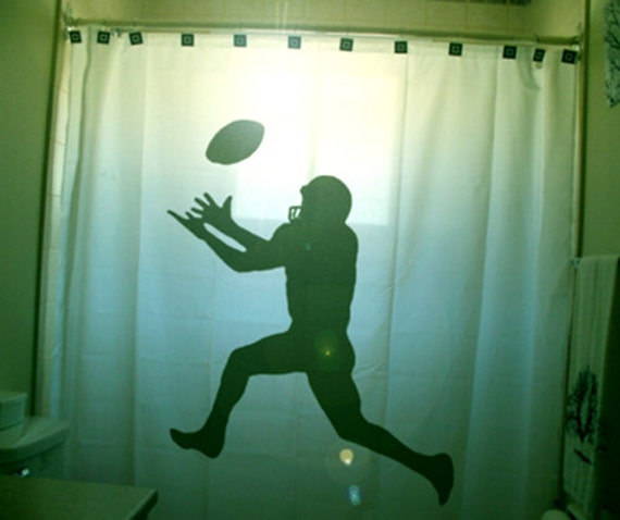 Kids Football Shower Curtain, Sports Bathroom Decor - image 1