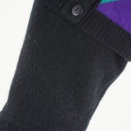 Christmas Stocking Angora Rabbit Felted Lambs Wool Black Red Blue Purple Green Repurposed Sweater Recycled Upcycled 432 - thumbnail 2