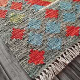 Multicolour Wool Kilim Runner, Handmade Artisan Afghan Turkish Persian Qashqai Moroccan Navajo Flatweave, Natural Rug 247x68 cm - thumbnail 4