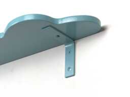 Elegant Metal Support For Wall Shelves - Pearl Pastel Blue Shelf Bracket, Floating Holder, Stylish Home Hardware - thumbnail 1