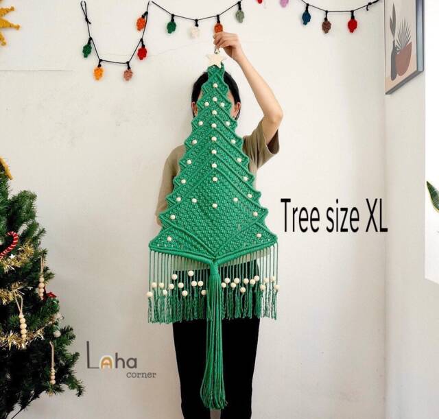 Macrame Christmas Tree Wall Art, Boho Holiday Decor, Gift, Hanging, Art - image 1