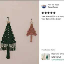 Macrame Christmas Tree Wall Art, Boho Holiday Decor, Gift, Hanging, Art - thumbnail 4