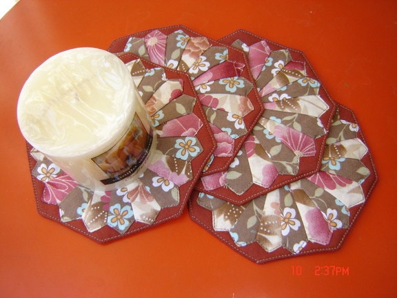 Dresden Flower Coasters & Candle Holders Set Of 4 - image 1