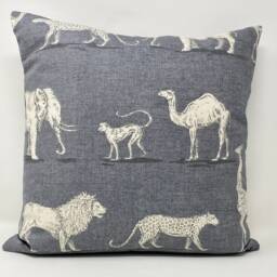 Jungle Animal Cushion, Monkey Elephant Giraffe Cushion, Safari Cover, Duck Feather Pillow, Fabric Home Decor, Birthday Present, Mothers Day - thumbnail 2