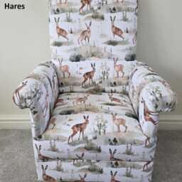 Fryetts Peacocks Fabric Kids Armchair Handmade Children's Accent Chair Girls Boys Seat Child's Animals Patchwork Cars Fairies - thumbnail 3