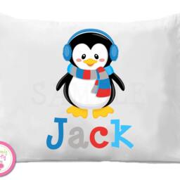 Personalized Penguin Pillowcase, Kids Monogrammed Bedding - thumbnail 2