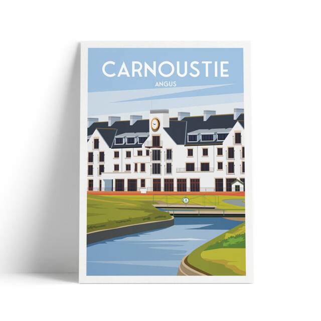 Carnoustie Print - Legendary Links Golf Course Travel Poster Angus Scotland - image 1